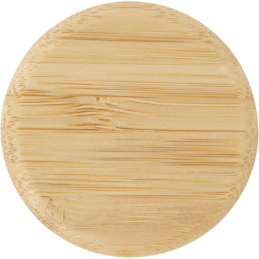 Logotrade reklaminiai produktai nuotrauka: Porto 500 ml stiklinis vandens butelis su silikonine rankena ir bambukiniu dangteliu