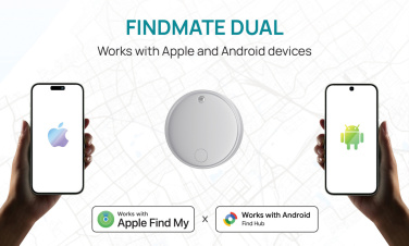 Logotrade firminės dovanos nuotrauka: „Findmate Dual RCS“ perdirbto plastiko daiktų ieškiklis IPX 5