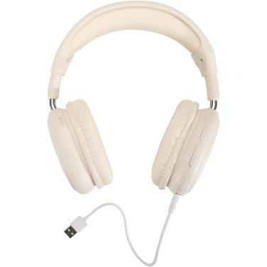 Logotrade reklaminės dovanos nuotrauka: „Alzir“ perdirbto plastiko belaidės „Bluetooth®“ ausinės, dedamos ant ausies