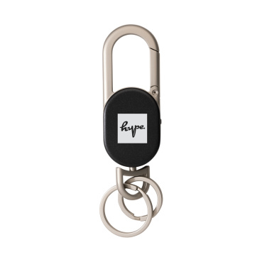 Logotrade dovana nuotrauka: Dviguba raktų pakabukas su „Keyfinder“ funkcija ir vietos nustatymu visame pasaulyje