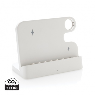 Logotrade Ideja dāvanas foto: Joltz RCS pārstrādāta plastmasas dubultā 15 W lādētājs ar iWatch slotu