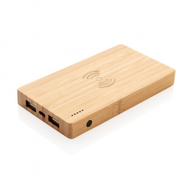 Logotrade logo dāvanas foto: Bambusa 4000 mAh bezvadu 5W Powerbank
