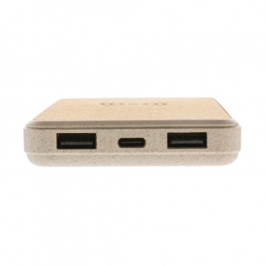 Logotrade Ideja dāvanas foto: Korķa un kviešu salmu 8000 mAh 5 W bezvadu barošanas bloks