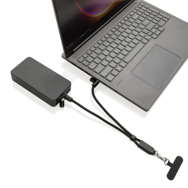 Logotrade Ideja dāvanas foto: LoopAmp RCS RPET regulējama telefona siksniņa ar 60 W kabeli