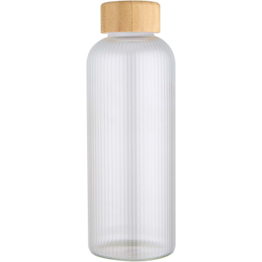 Logotrade korporatīvās dāvanas foto: Mirage 650 ml viensienu borsilikāta stikla pudele ar bambusa vāku