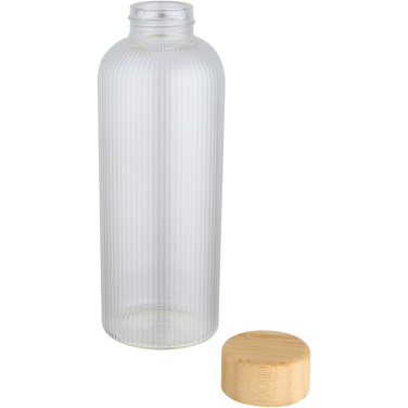Logotrade ziemassvētku dāvanas foto: Mirage 650 ml viensienu borsilikāta stikla pudele ar bambusa vāku