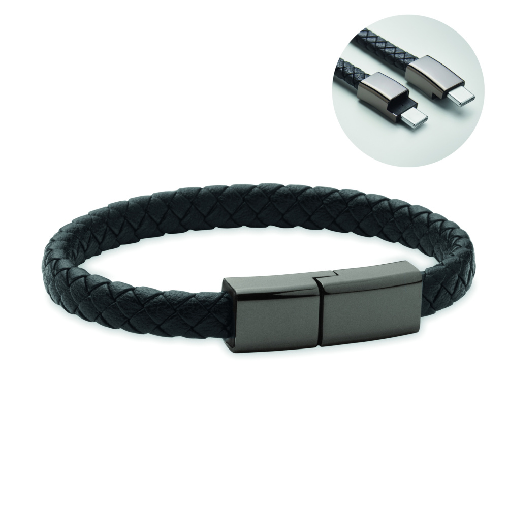 Логотрейд pекламные cувениры картинка: Braided bracelet cable type-C