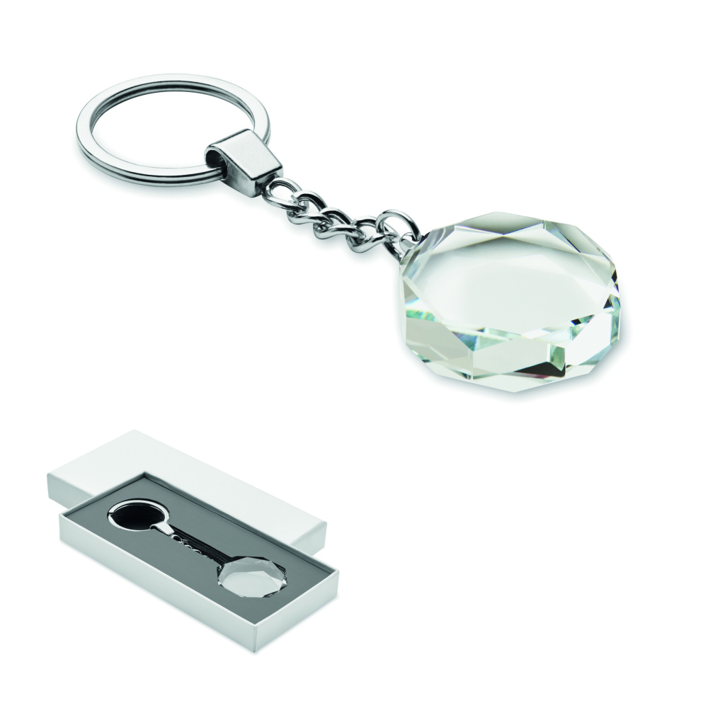 Логотрейд pекламные продукты картинка: Glass round award key ring