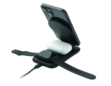 Лого трейд pекламные cувениры фото: 3 in 1 wireless charger 15W