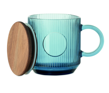 Логотрейд pекламные cувениры картинка: Ribbed glass mug 300ml