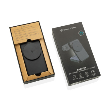 Логотрейд pекламные cувениры картинка: Магнитное зарядное устройство Urban Vitamin Arcadia RCS из пластика 15 Вт 3-в-1