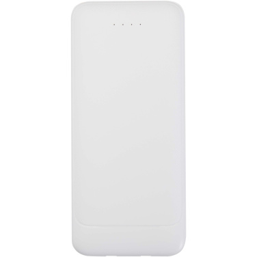 Логотрейд бизнес-подарки картинка: Adhil портативное зарядное устройство емкостью 10 000 мАч мощностью 10 Вт из переработанного пластика с 2 встроенными кабелями