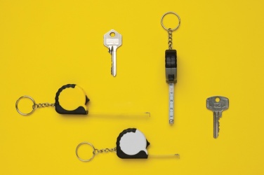 Logotrade profilreklam bild: MeasureMate nyckelring med 1M måttband RCS återvunnen ABS