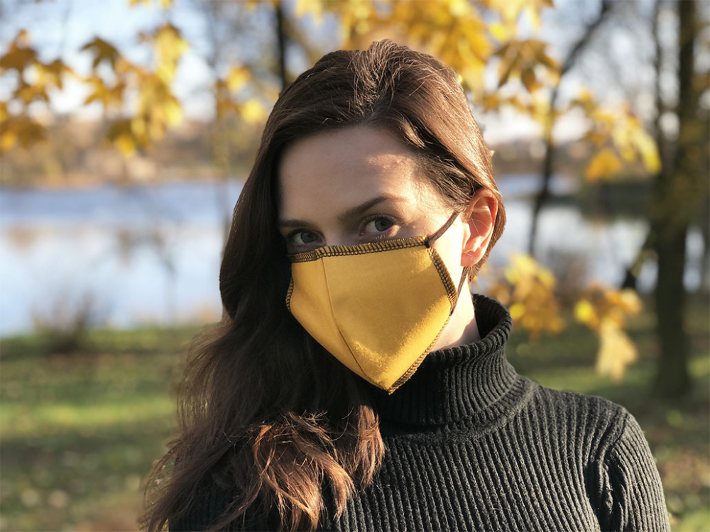 Logotrade presentreklam bild: SVART-SVART ansiktsmask i bomull 140116500