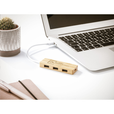 Logotrade profilreklam bild: Bambu USB-hubb