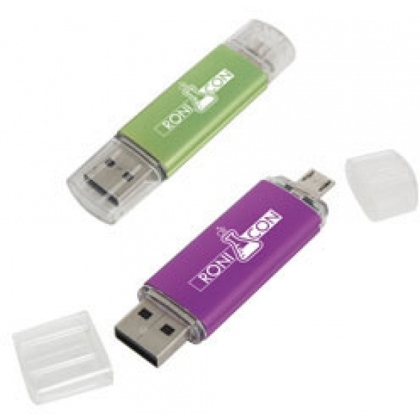 Logotrade profilprodukter bild: OTG USB-minne i metall och plast