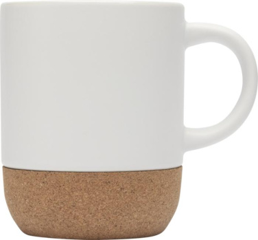 Logotrade profilreklam bild: Billie 300 ml sublimeringsmugg av keramik med korkdetaljer