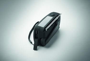 Logotrade presentreklam bild: Bärbar radioSOS med LED-ficklampa