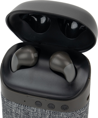 Logotrade presentreklam bild: Bluetooth-högtalare HF01 med inbyggda hörlurar 2 i 1