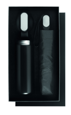 Logotrade kampanjprodukter bild: Paraply + flaska presentset