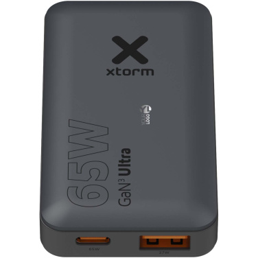 Logotrade kampanjprodukter bild: Xtorm 65 W snabbladdare set med kabel och resefodral för resor