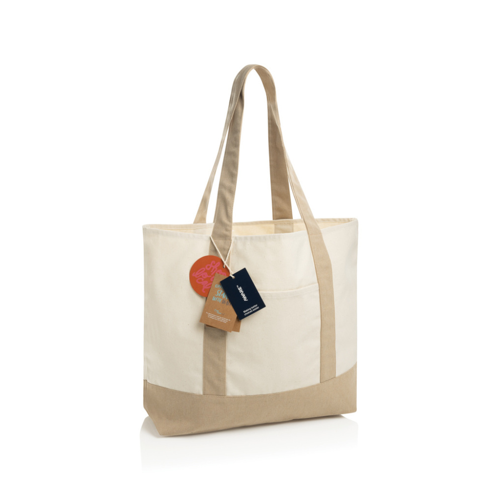 Logotrade kampanjprodukter bild: SHOP LOCAL AWARE™ återvunnen bomull 350 gsm Toteväska